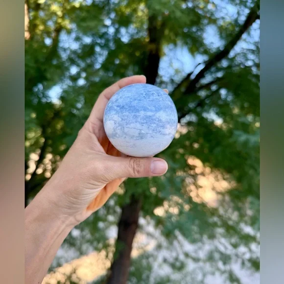 Blue Calcite Sphere - Picture 2 of 6